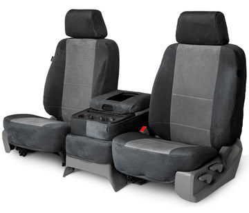 Dorchester custom seat covers in Black and Charcoal