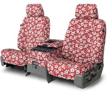 Neo-hawaiian custom seat covers in Full Red Pattern