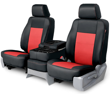 Leatherette custom seat covers in Black and Red