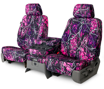 Pink camouflage custom seat covers in Muddy Girl