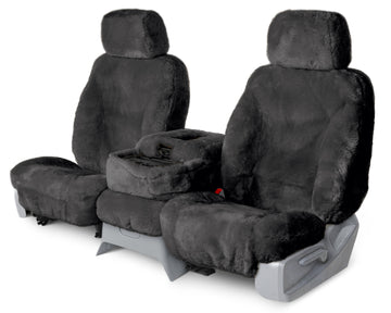 Sheepskin custom seat covers in Charcoal
