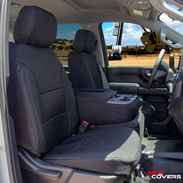 Two tone canvas custom seat covers in Black