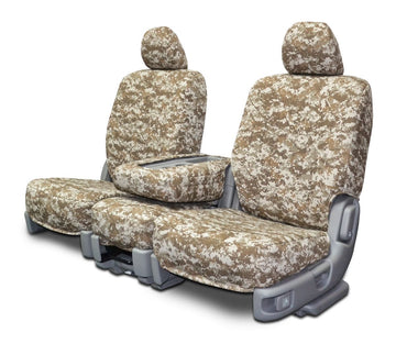 Digital camouflage custom seat covers tan middle seat in Tan