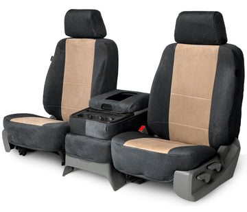 Dorchester custom seat covers black and tan middle seat in Black and Tan