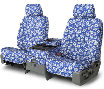 Neo-hawaiian custom seat covers full blue pattern rear seat in Full Blue Pattern