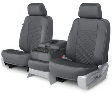 Neo-sport quilted custom seat covers all charcoal hexagon stitching middle seat in All Charcoal Hexagon Stitching