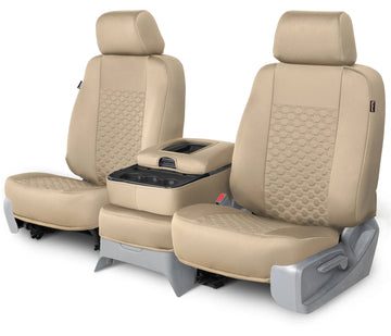Neo-sport quilted custom seat covers all tan hexagon stitching middle seat in All Tan Hexagon Stitching