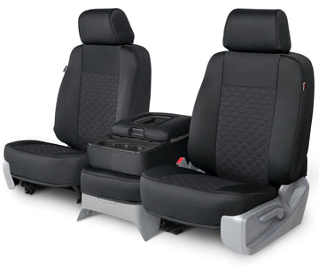 Neo-sport quilted custom seat covers black hexagon stitching middle seat in Black Hexagon Stitching
