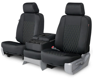 Neo-sport quilted custom seat covers black with military green diamond stitching middle seat in Black with Military Green Diamond Stitching