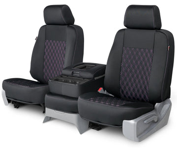 Neo-sport quilted custom seat covers black with pink diamond stitching middle seat in Black with Pink Diamond Stitching