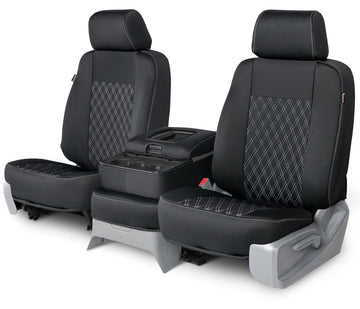 Neo-sport quilted custom seat covers black with white diamond stitching middle seat in Black with White Diamond Stitching