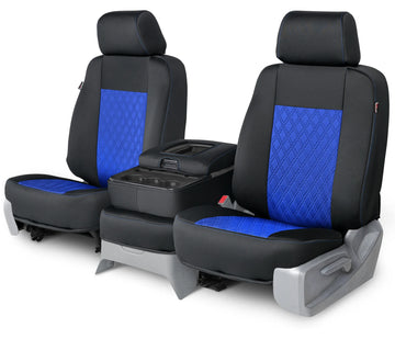 Neo-sport quilted custom seat covers blue diamond stitching middle seat in Blue Diamond Stitching