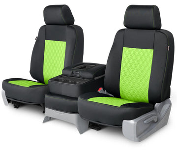 Neo-sport quilted custom seat covers lime green diamond stitching middle seat in Lime Green Diamond Stitching
