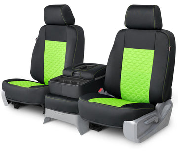 Neo-sport quilted custom seat covers lime green hexagon stitching middle seat in Lime Green Hexagon Stitching