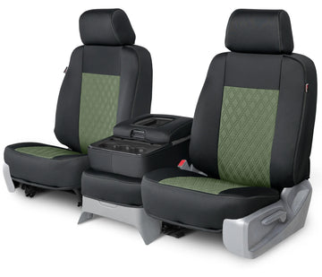 Neo-sport quilted custom seat covers military green diamond stitching middle seat in Military Green Diamond Stitching