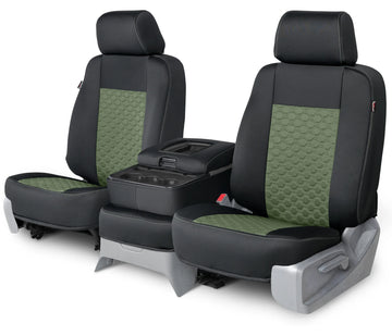 Neo-sport quilted custom seat covers military green hexagon stitching middle seat in Military Green Hexagon Stitching