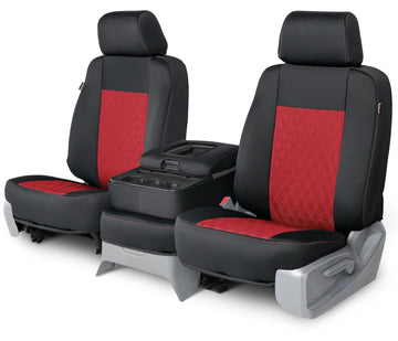Neo-sport quilted custom seat covers red diamond stitching middle seat in Red Diamond Stitching