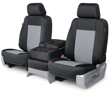 Neo-sport quilted custom seat covers silver hexagon stitching middle seat in Silver Hexagon Stitching