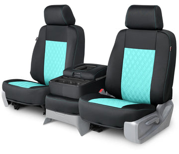 Neo-sport quilted custom seat covers teal diamond stitching middle seat in Teal Diamond Stitching