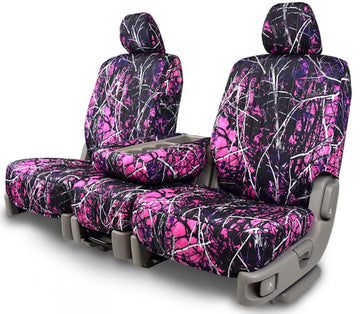 Pink camouflage custom seat covers muddy girl middle seat in Muddy Girl