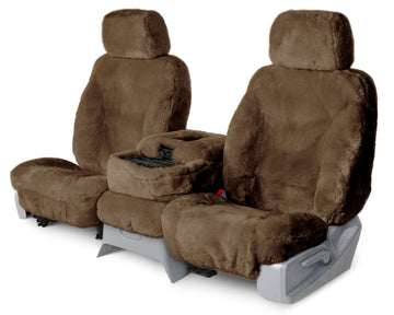 Volvo sheepskin custom seat covers in charcoal