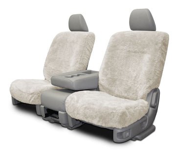 Sheepskin custom seat covers natural rear seat in Natural