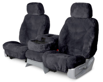 Sheepskin custom seat covers navy rear seat in Navy
