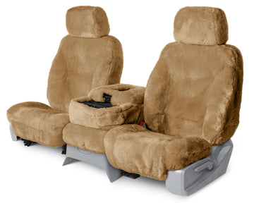 Sheepskin custom seat covers palomino rear seat in Palomino