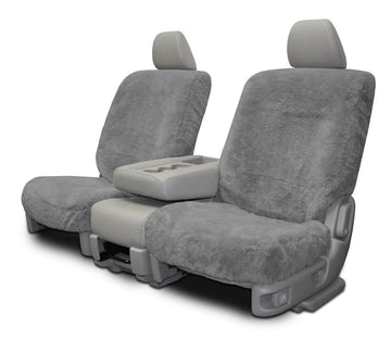 Sheepskin custom seat covers steel grey rear seat in Steel Grey