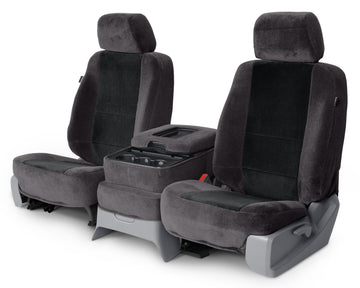 Two tone velour custom seat covers charcoal and black middle seat in Charcoal and Black