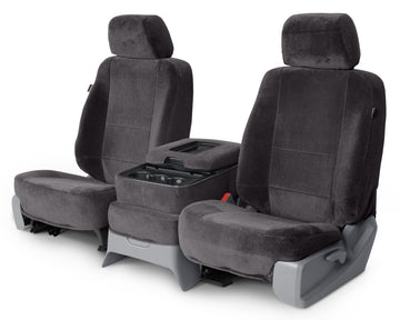Two tone velour custom seat covers charcoal middle seat in Charcoal