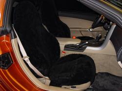 Chevy Corvette Black Genuine Sheepskin Seat Seat Covers