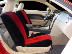 Ford Mustang Two Tone Velour Black With Red Vel Quilt Insert Seat Seat Covers