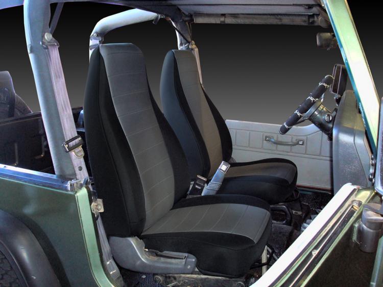 Rugged Ridge 13290.04 Black/Tan Seat Cover Kit for 1980-1990 Jeep CJ-7/CJ-8/CJ-5