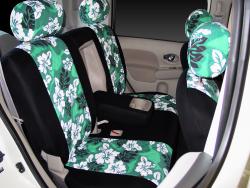Nissan Cube Green Neo Hawaiian Rear Seat Seat Covers